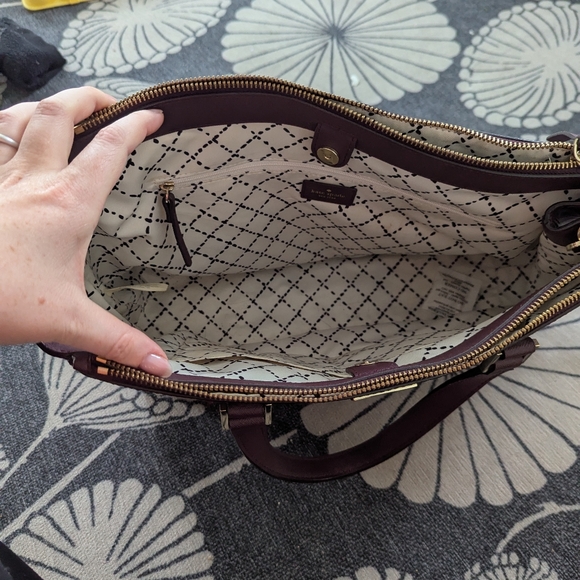 Kate Spade Newbury Lane Tote Satchel Purse Bag Burgundy Wine